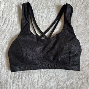 😍Like New! Lululemon athletica Metallic Black Sports Bra